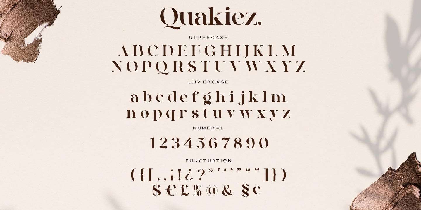 Beispiel einer Quakiez Regular-Schriftart